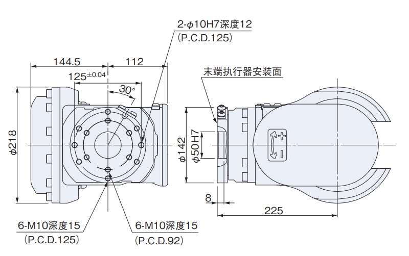 SRA100/166/166L/120EL 外形尺寸及動(dòng)作范圍