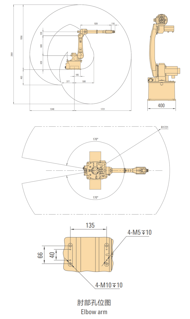 外形尺寸及運(yùn)動范圍